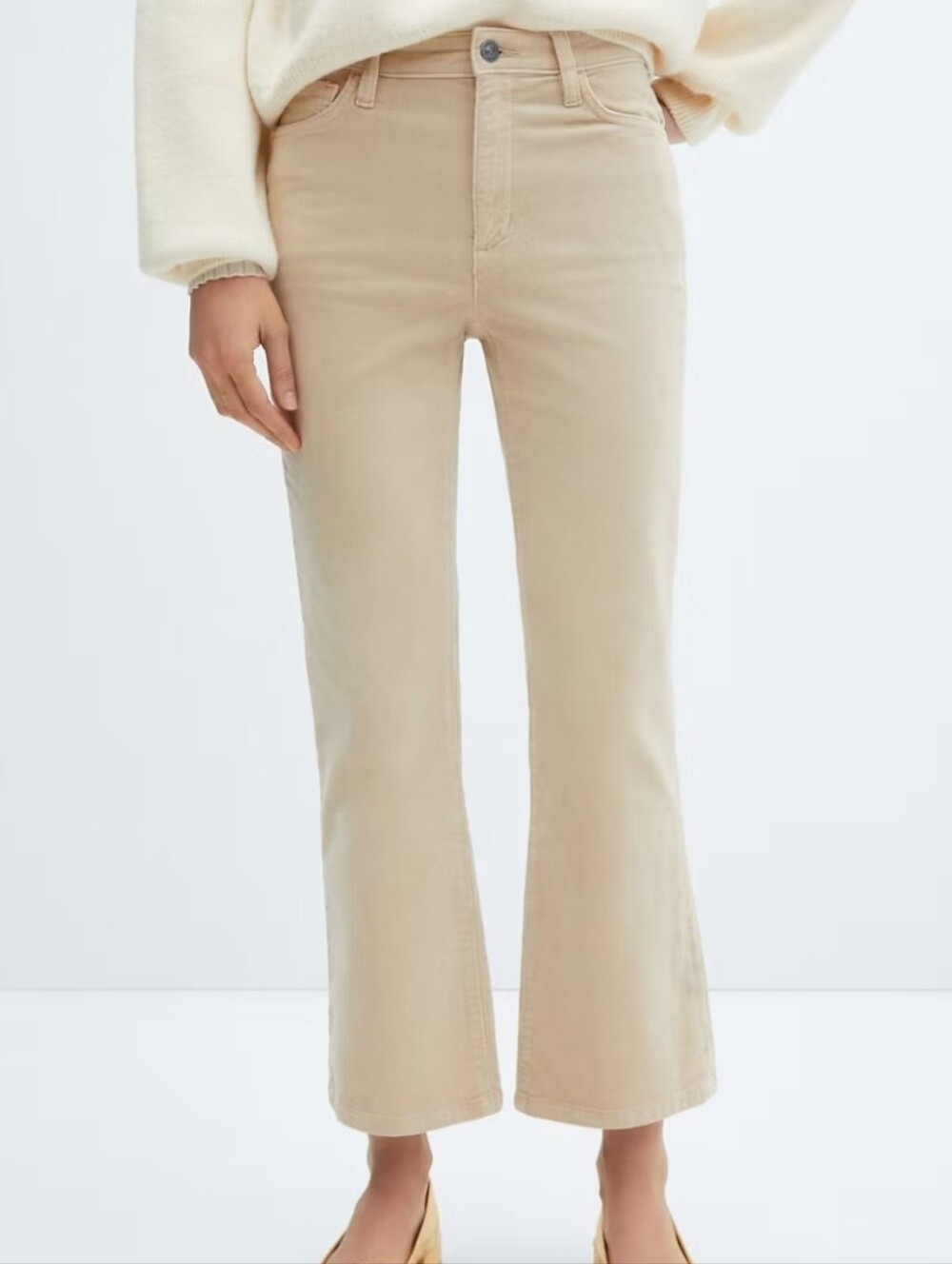 Flared Cropped Corduroy Pants